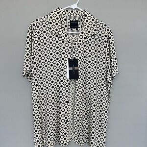 Stylish Black and White Patterned Men's Shirt